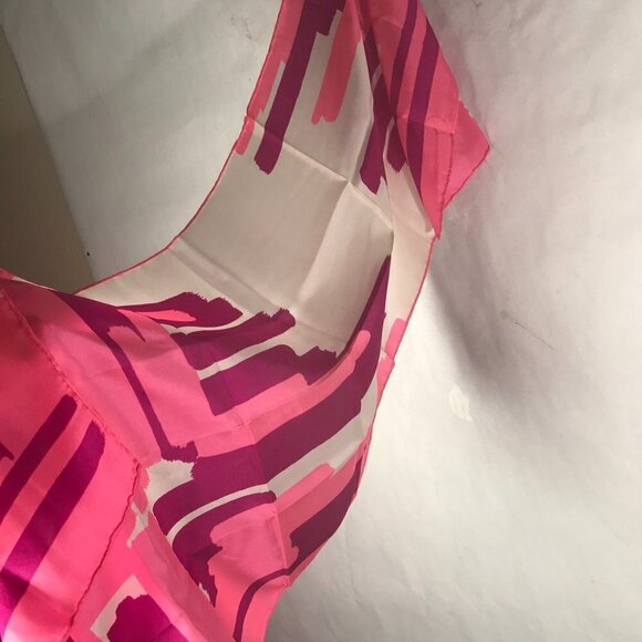 Vintage Abstract Mid Century Mod Modernist Silk Pink Scarf Long - Picture 2 of 6